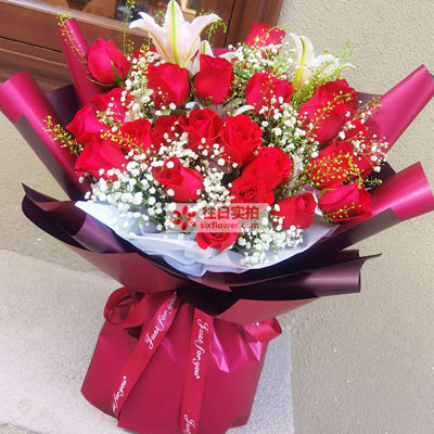 镇江30朵红玫瑰百合，做你余生故事里的人