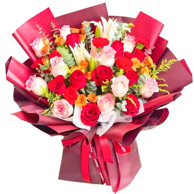 镇江22朵玫瑰百合,追求真爱幸福